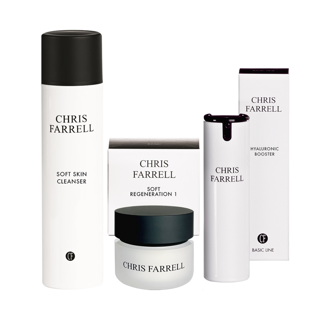 Soft Skin Cleanser - ist eine cremige, Öl angereicherte Reinigungsmilch vom Typ Öl-in-Wasser-Emulsion für die schonende, rückfettende Gesichtsreinigung Soft Regeneration 1 - ist eine halbfette Wasser-in-Öl-Emulsion für Tag und Nacht (Tagespflege) Hyaluronic Booster